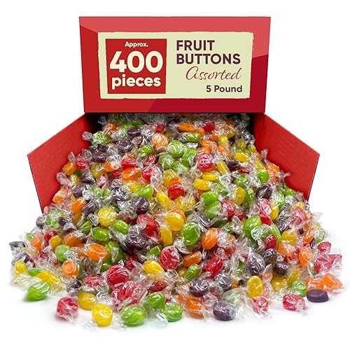 Miniatura 1 de Caramelos duros surtidos de botones de frutas  5 libras aproximadamente 400 piezas de dulces surtidos  Caramelos navideños a la antigua moda