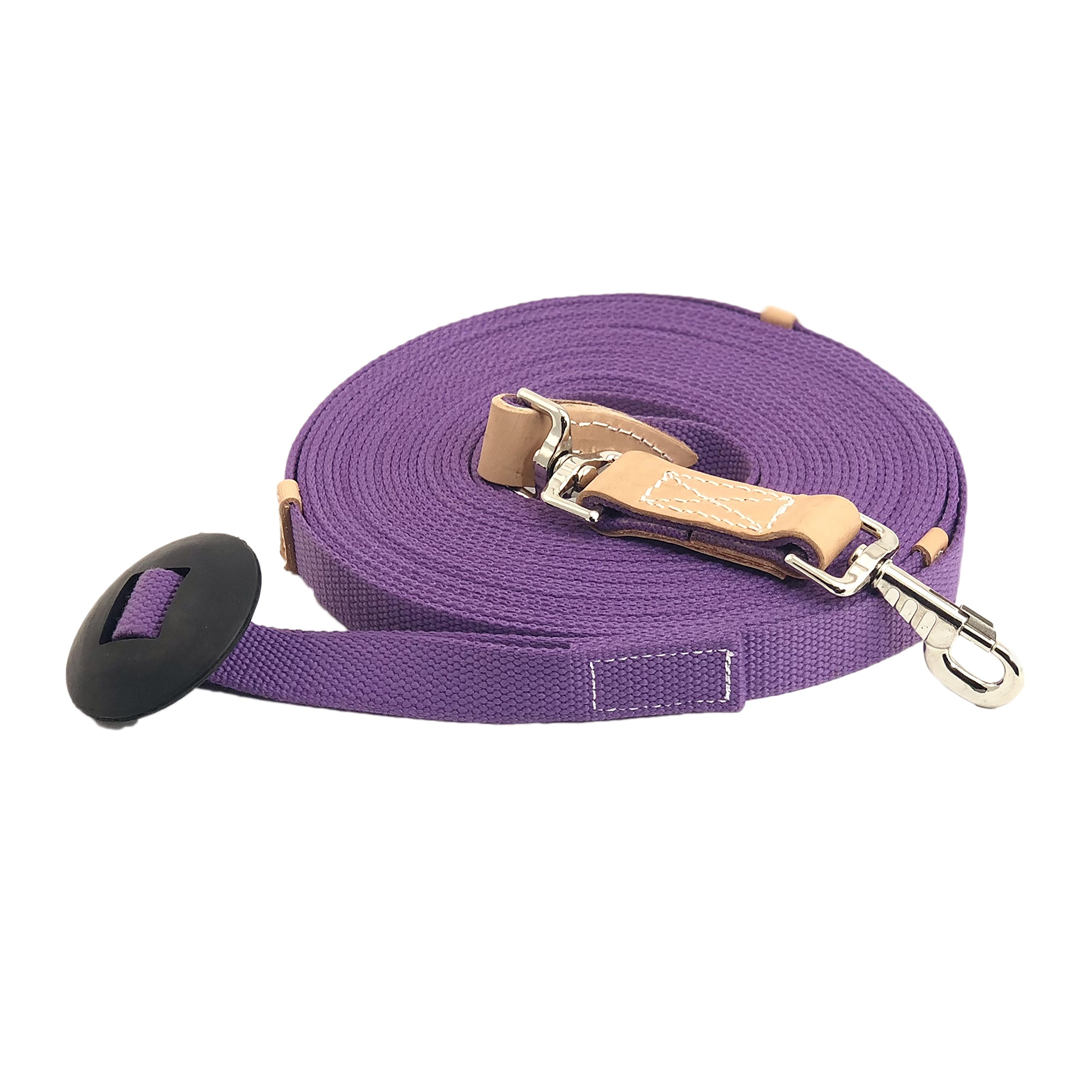 Southwest Equine - Almuerzo de algodón plano con cierre de perno y tope de goma, 89 cm, 35', Lavanda