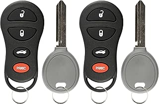 KeylessOption Keyless Entry Remote Fob Uncut Ignition Car Key Replacement for GQ43VT17T, 04602260 (Pack of 2) - coolthings.us