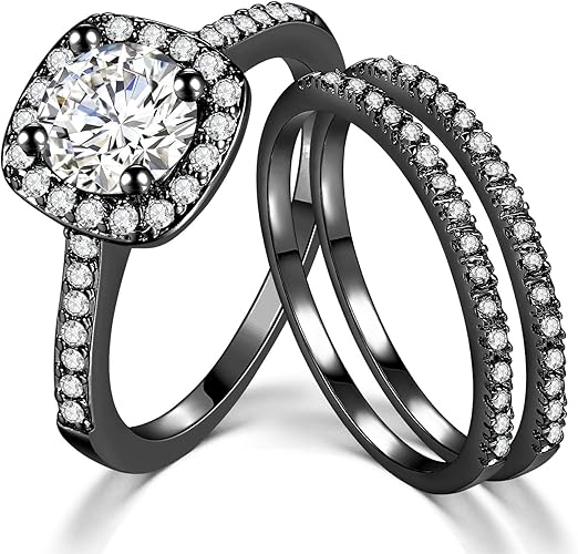 two piece engagement wedding rings
