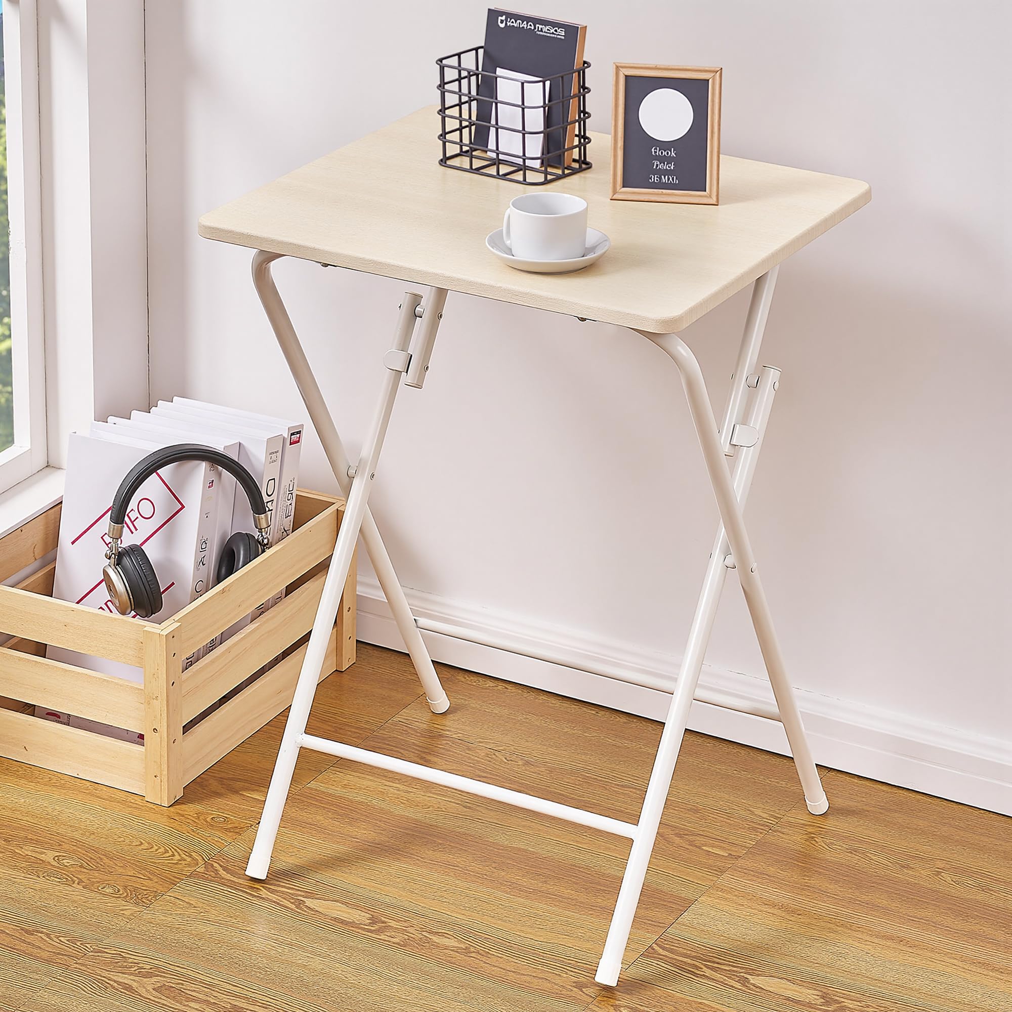 Amazon｜VECELO テーブル ミニ 折りたたみ サイドテーブル 幅50×奥行45