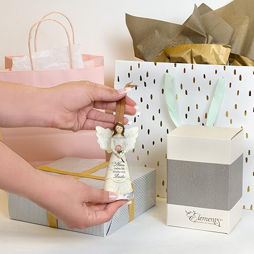 Miniatura 7 de Pavilion Gift Company 82350 - Adorno de sobrinafigura de ángel, 4 12 pulgadas, plateado