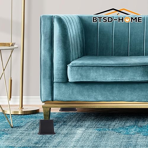 Miniatura 6 de BTSD-home Elevadores de cama de 2, 3 o 4 pulgadas, elevadores de muebles resistentes, ajustables, elevadores de cama, elevadores de mesa,