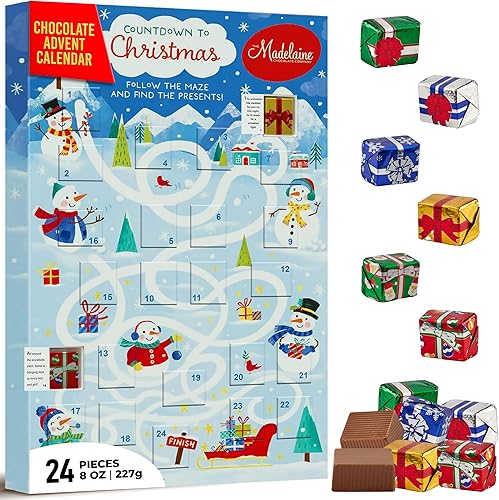 Christmas Advent Calendar 2025 - Unwrap the Magic of Fun Advent Calendar with Premium Chocolates - Candy Advent Calendar for Christmas Ideal for