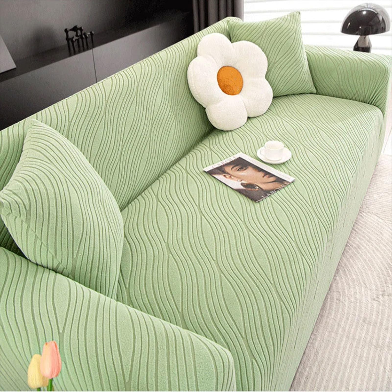 Housse de canapé extensible 1-5 places lavable et élastique pour protection de salon
