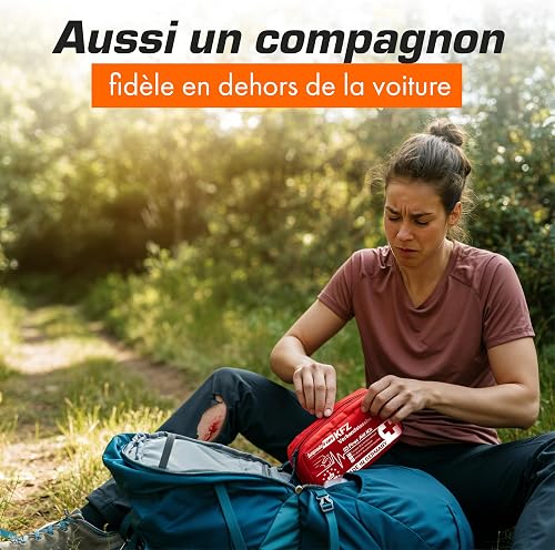 Upgrade4cars Kit di Pronto Soccorso 2026 per Auto Casa Viaggio Trekking ecc. Cassetta Medica Primo Soccorso Completo Portatile Rosso Borsa di Emergenza Completa per tutta Europa - 6