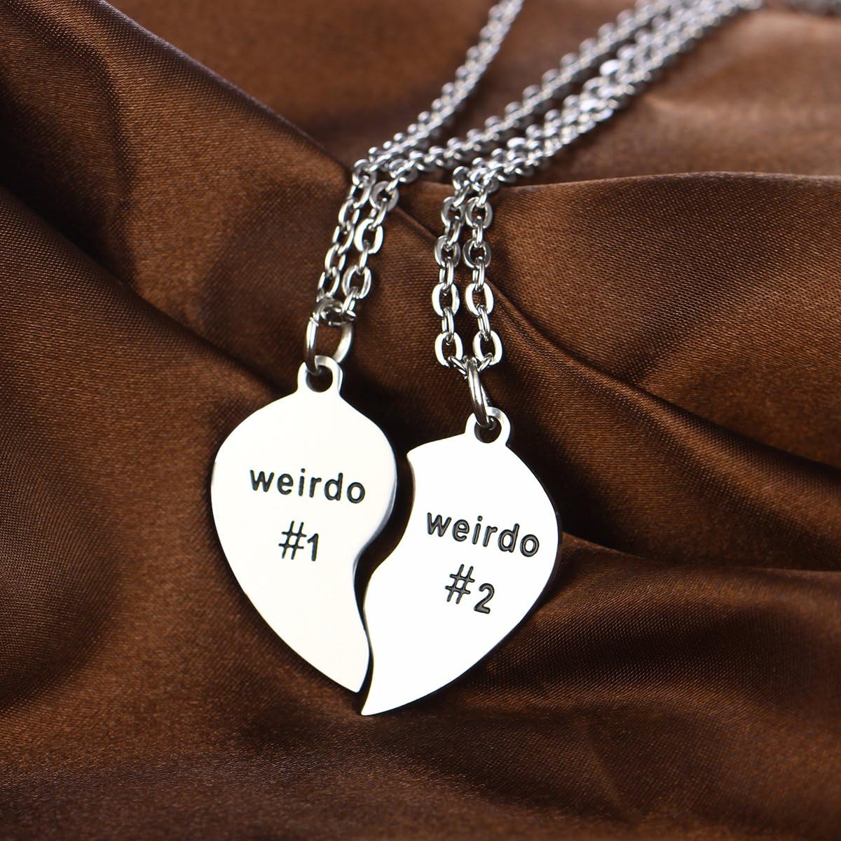 BESPMOSP 2PCs Friendship Gifts Weirdo 1 Weirdo 2 Matching Set Best Friends Necklace Birthday Gifts For Women Men - Image 4