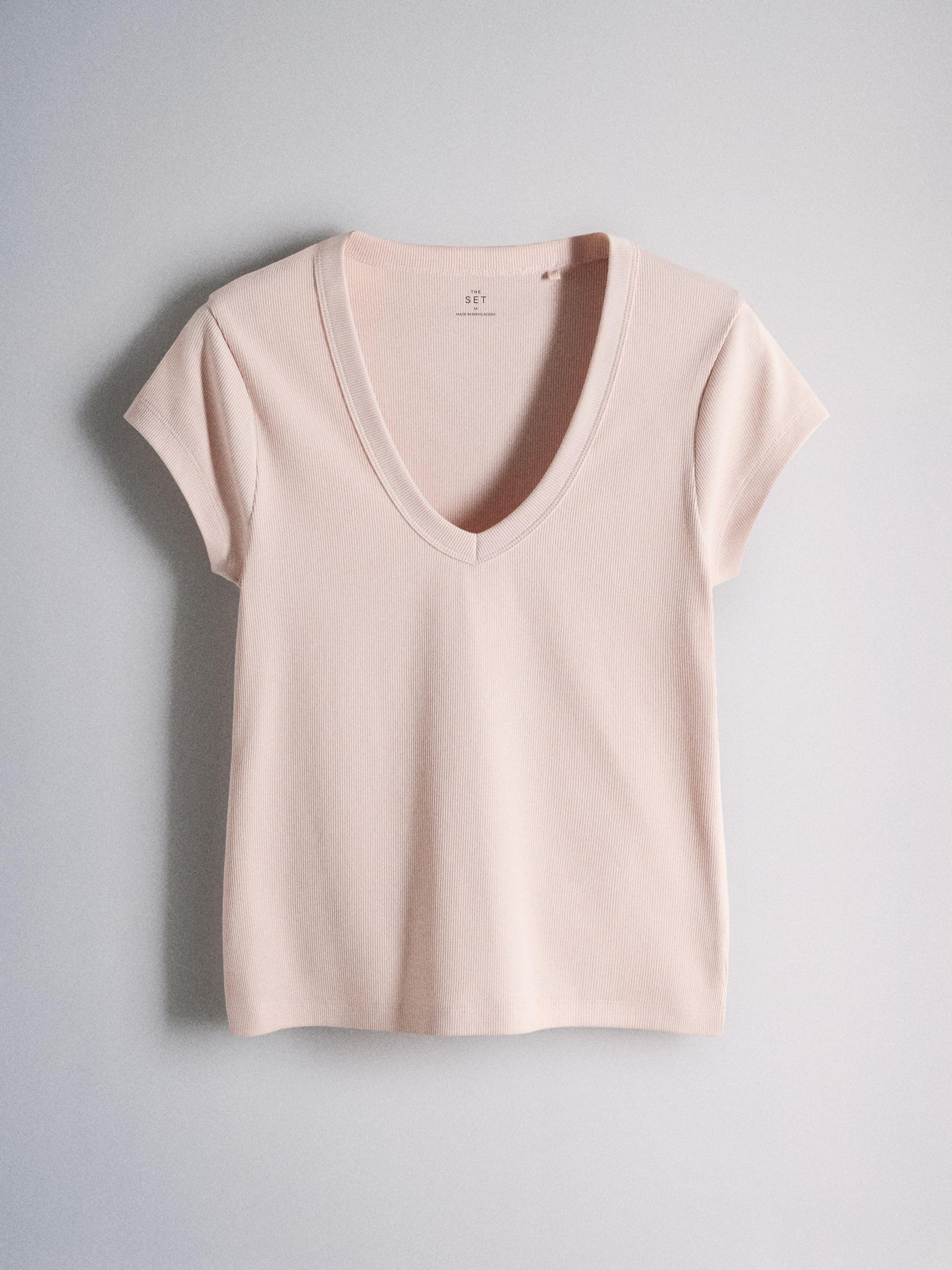 THE SET Mujeres Pack de 5 Camisetas con Manga Japonesa y Cuello de Pico