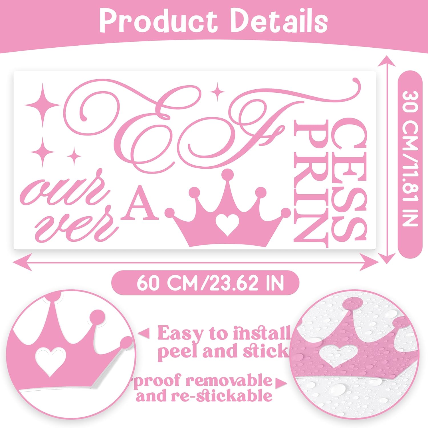 Four Ever a Princess Wall Decal Four Ever a Princess Birthday Balloon Arch Backdrop Happy 4th Birthday Party Decorations for Girl