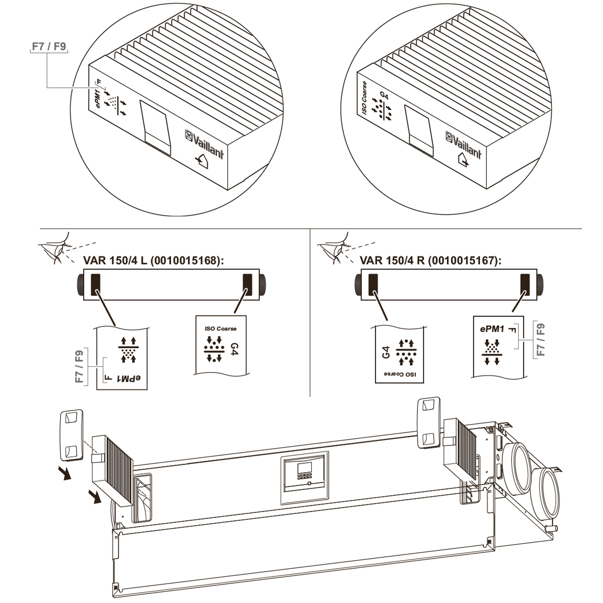 Vaillant - Juego filtros g4/f7 150/4
