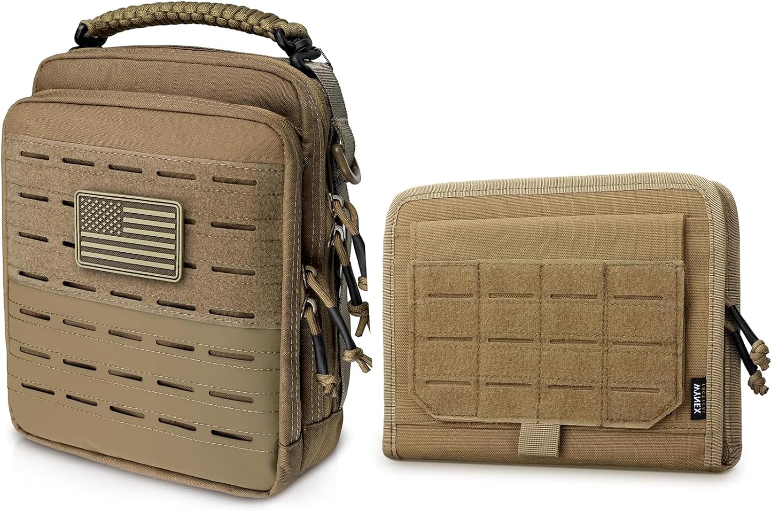 WYNEX Tactical Molle Admin Pouch with Folding Admin Pouch, Utility EDC Pouch Organizer Modular Tool Pouch of Double Layer with Molle Tool Bag of Laser-Cut Design Utility Organizer EDC Medical Bag