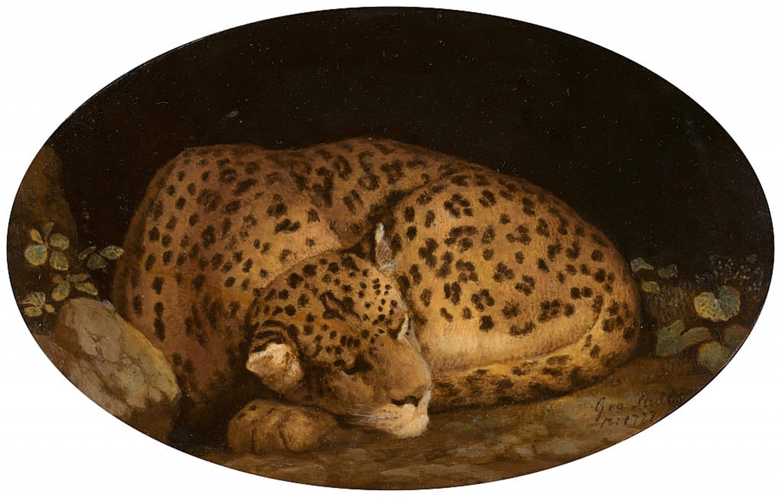 POSTERIIk Famous Animal Posters Vintage Picture Sleeping Leopard by George Stubbs Modern Wall Decor for Home Decor 60x90cm