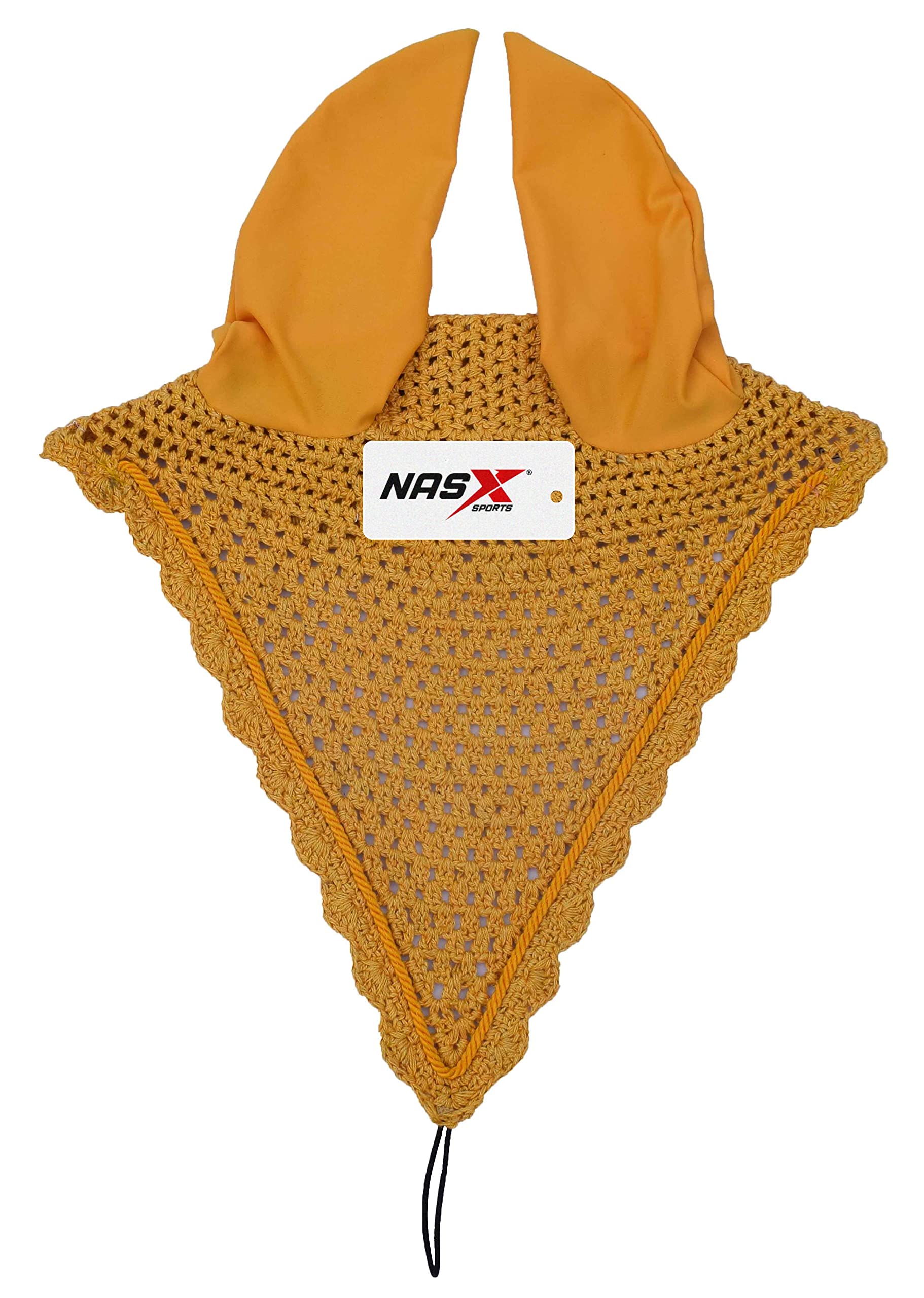 Horse Long Tie Down Fly Hood Fly Veil Ear Bonnet Flyveil Net Handmade Crochet (Full, Mango)