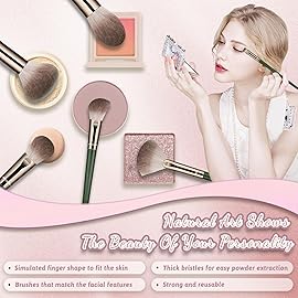 Makeup Brush Set, Premium Synthetic 14 Pcs Makeup Brushes, Travel Makeup Brush Set for Foundation, Concealer, Blush and Eyeshadow Brush(Green)