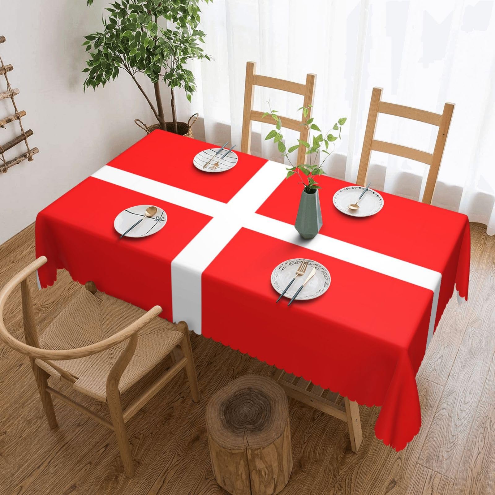 MROWYC Denmark Danish Flag Printed tablecloths are suitable for hotels, picnics, and parties, and can effectively protect the tabletop