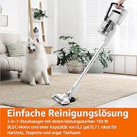 Amazon Basics 2in1 Vezeték Nélküli Porszívó 150W DC Motor Fehér-Fekete 5
