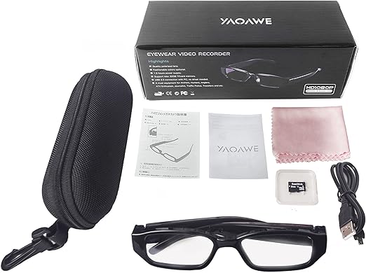 Amazon Co Jp Yaoawe超小型 隠しカメラ ミニ メガネカメラ スパイカメラ 防犯監視ビデオカメラ 会議室専用 1080p Hd 無孔小型 Tfカード8g 家電 カメラ
