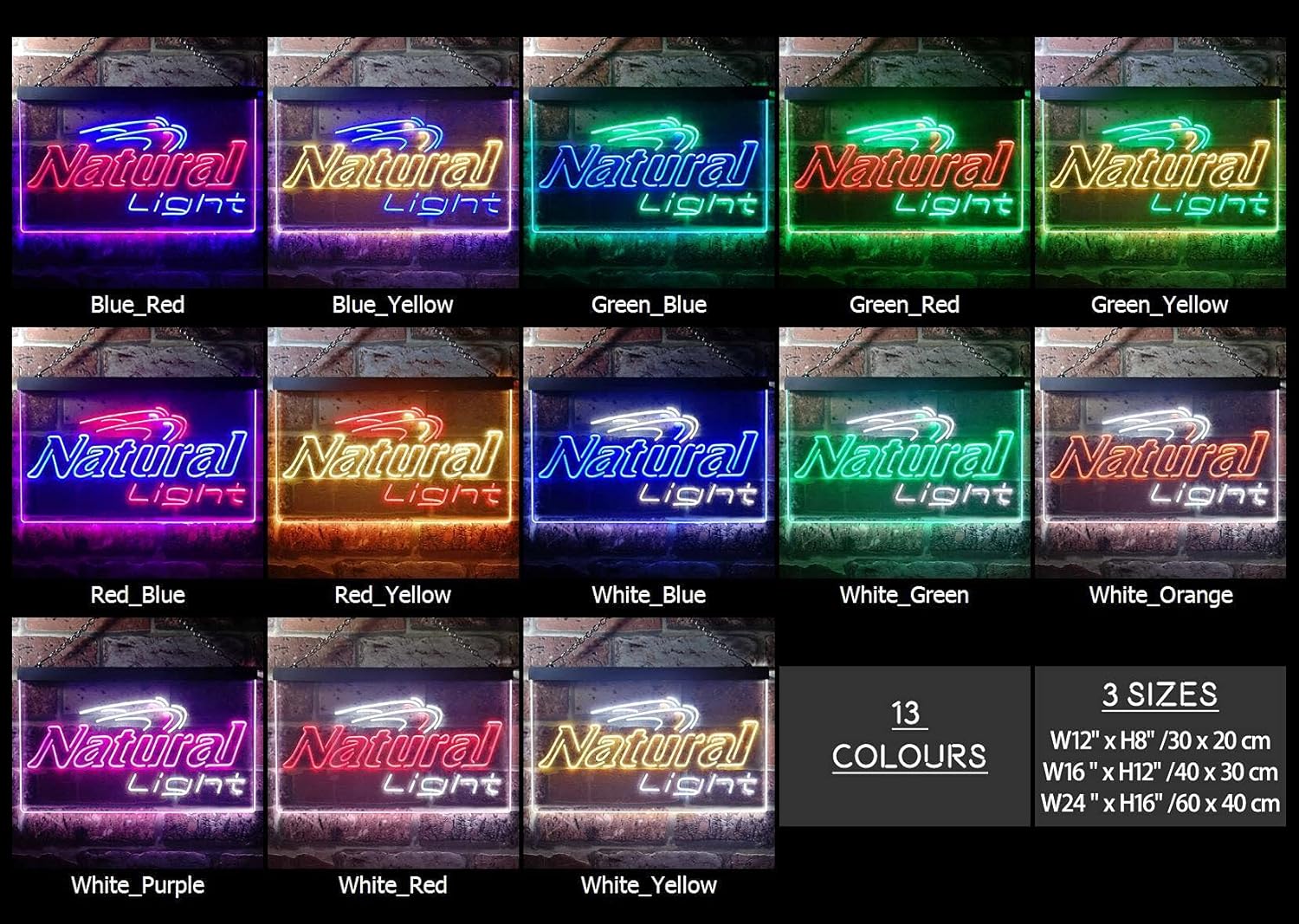 Buу 1 gеt 1 zusme Natural Light Beer Bar Gift Novelty LED Neon Sign Red + Blue W24 x H16