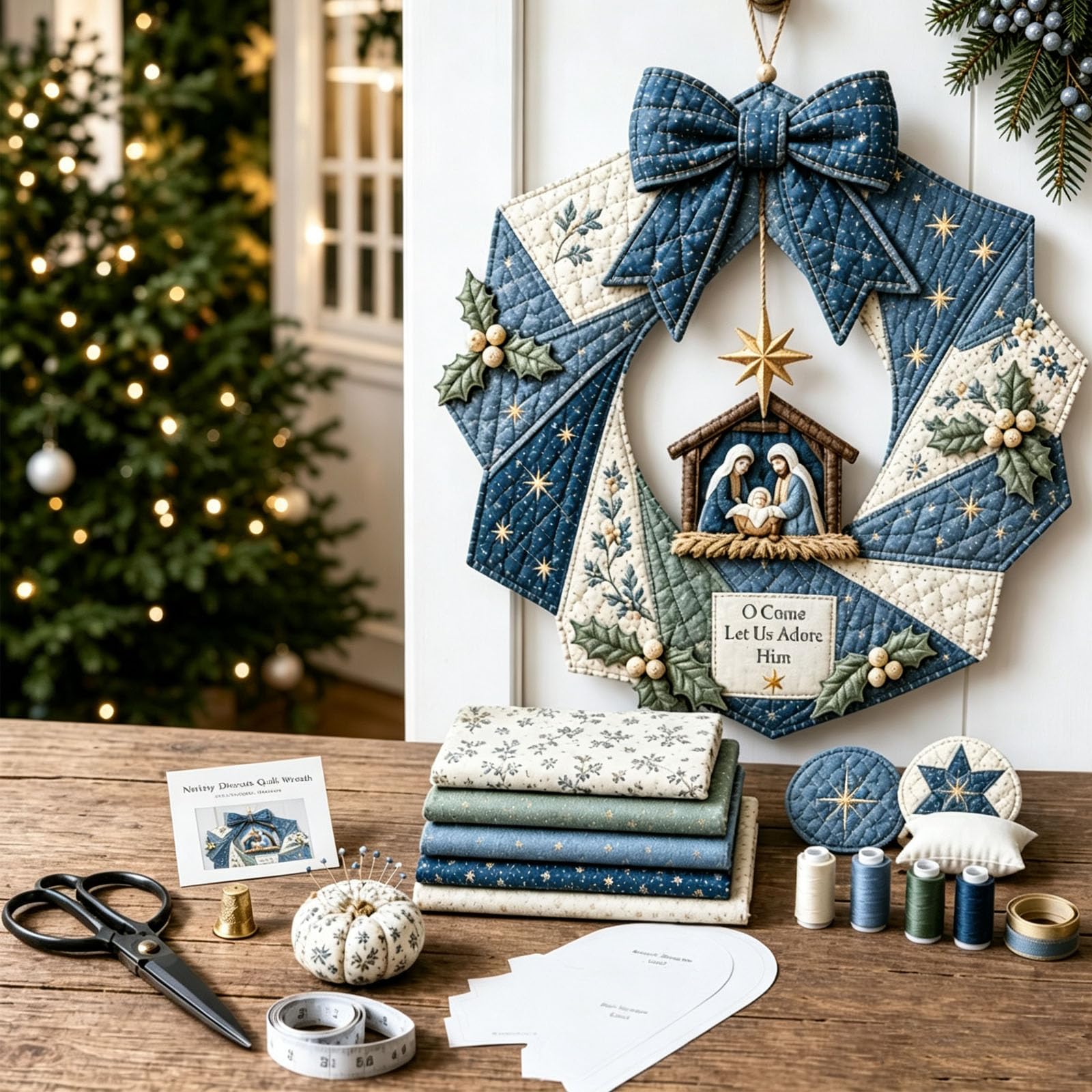 Kit Ghirlanda Natalizia Fai Da Te In Tessuto, Decorazione Festiva (#2)