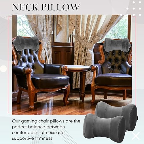 Miniatura 6 de 2 almohadas de cuello para sillón reclinable de 12.2 pulgadas de largo, almohada de apoyo para el cuello del automóvil, almohada de espuma