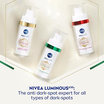 NIVEA Luminous630 Stain & Anti-Aging Serum 30 ml, Hyaluronic Acid and Collagen Trigger