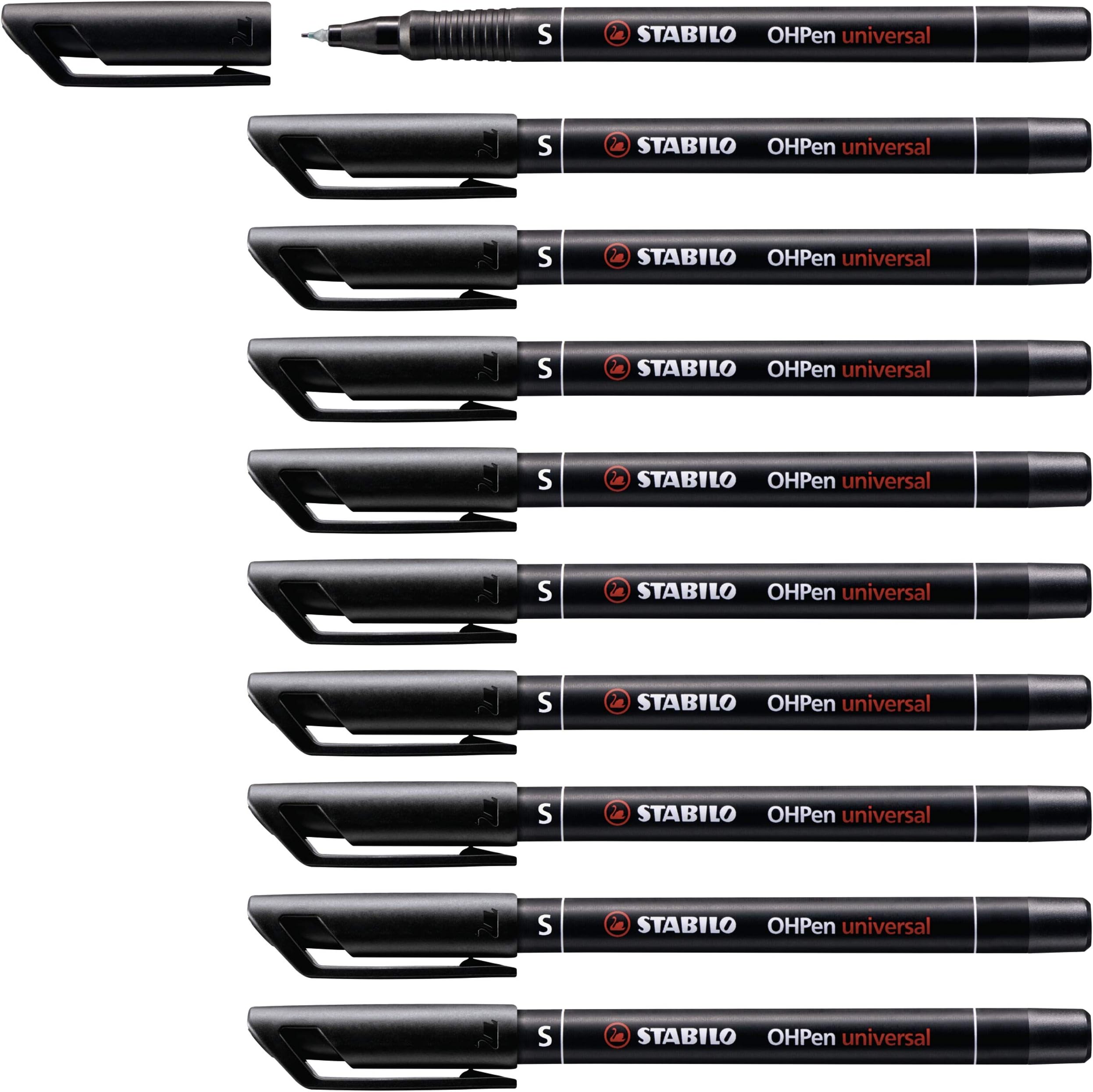 OHPen universal - Pen for Overhead Projection - Permanent Superfine (S) - Pack of 10 - Black