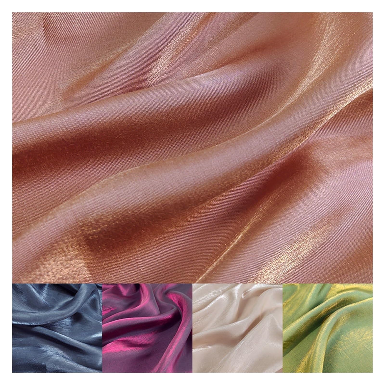Tejido de satén sedoso líquido, Tela de satén seda esmaltada sedosa for vestido novia Hanfu, costura artesanal for bebé, 50x150cm(8)