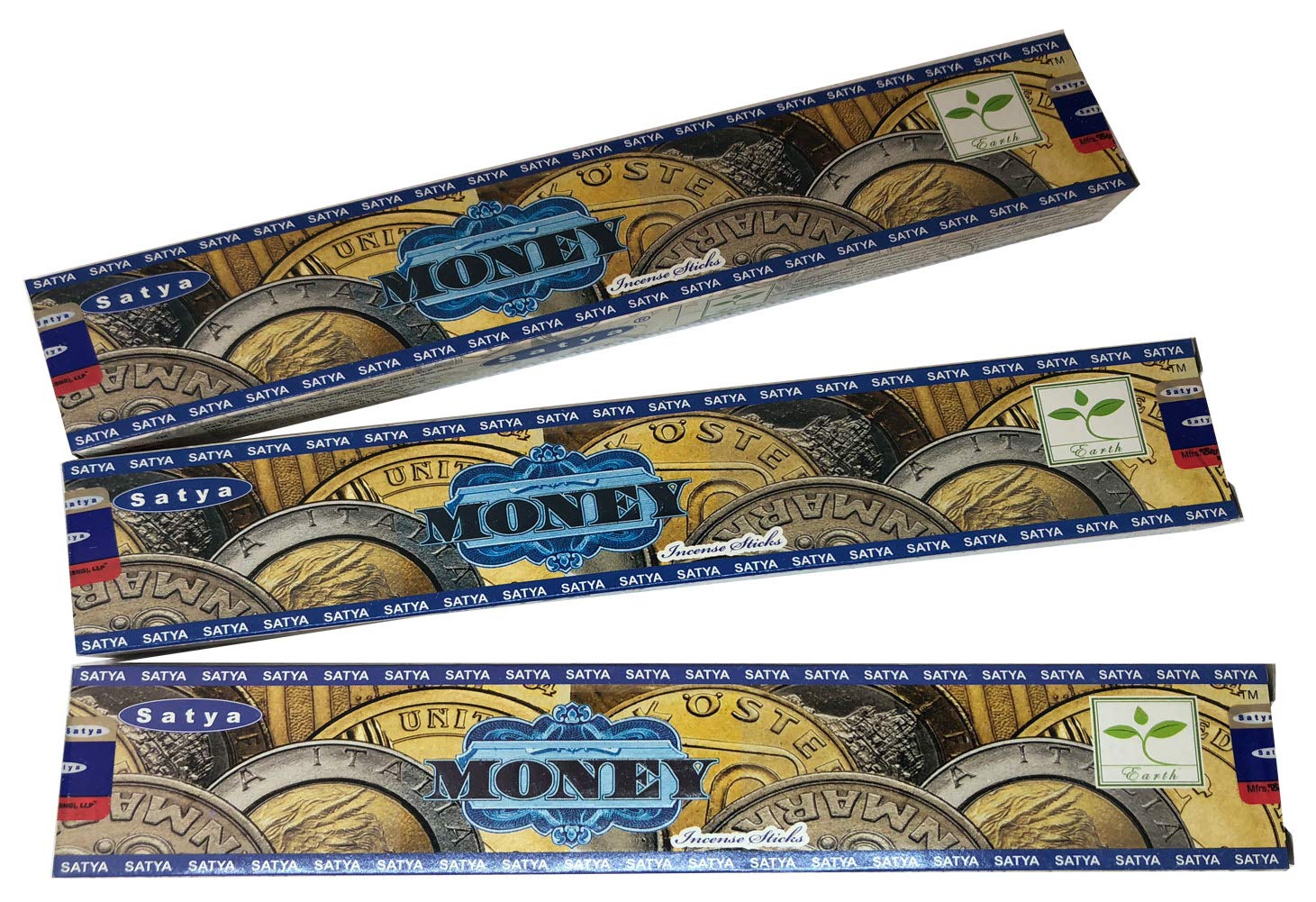 Satya Money Incense Sticks - Pack of 3 (15 Gram Each), Gold