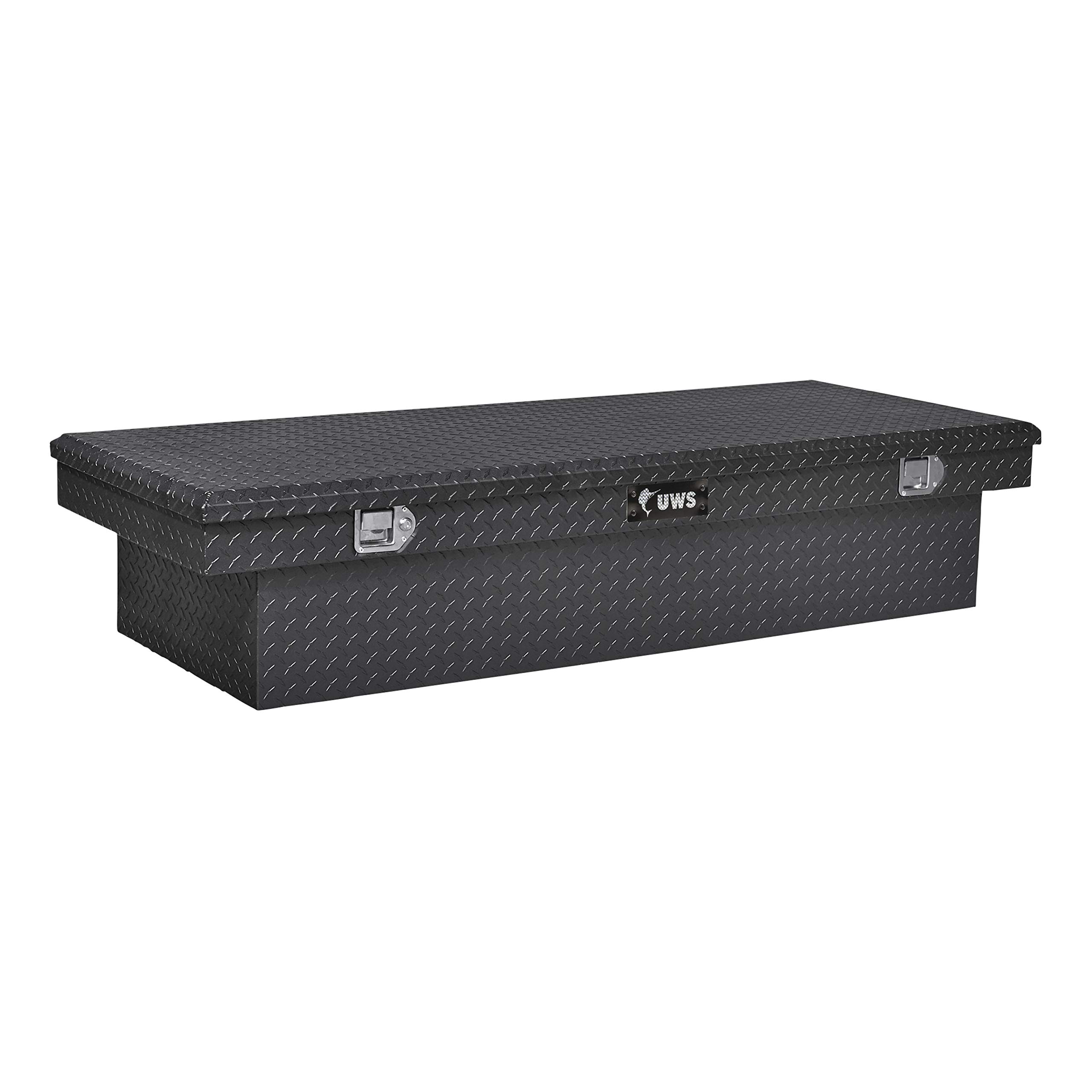 UWS TBS-72-LBTA-BLK Black 72" Single Lid Extra Wide Crossover Tool Box with Beveled Insulated Lid