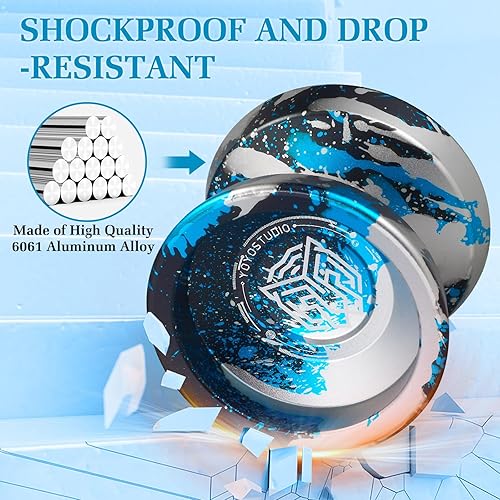 Miniatura 5 de YOYOSTUDIO Yoyo profesional sensible Yoyo H17, Yoyo de metal de doble propósito para niños principiantes, rodamiento Yo Yo que no responde para