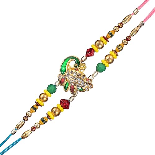 TIED RIBBONS Rakhi for Brother - Designer Rakhi with Roli Chawal and Rakshabandhan Special Card