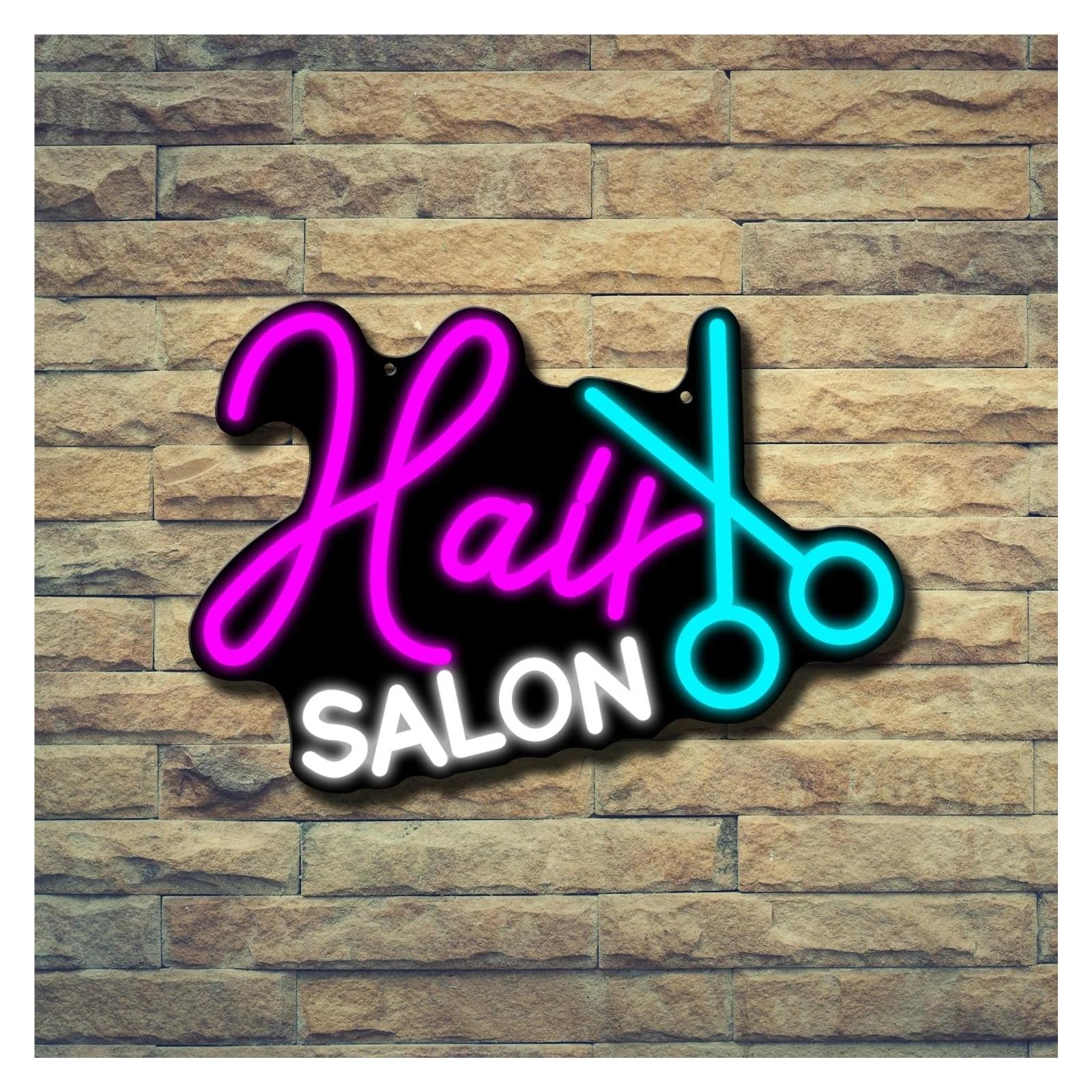 Shouxi One Color Sign Lamp Style Neon Light For Barbershop Scissors Wall Decoration, Barber Neon Light, Commercial Sign Light 30.5Cmx42cm
