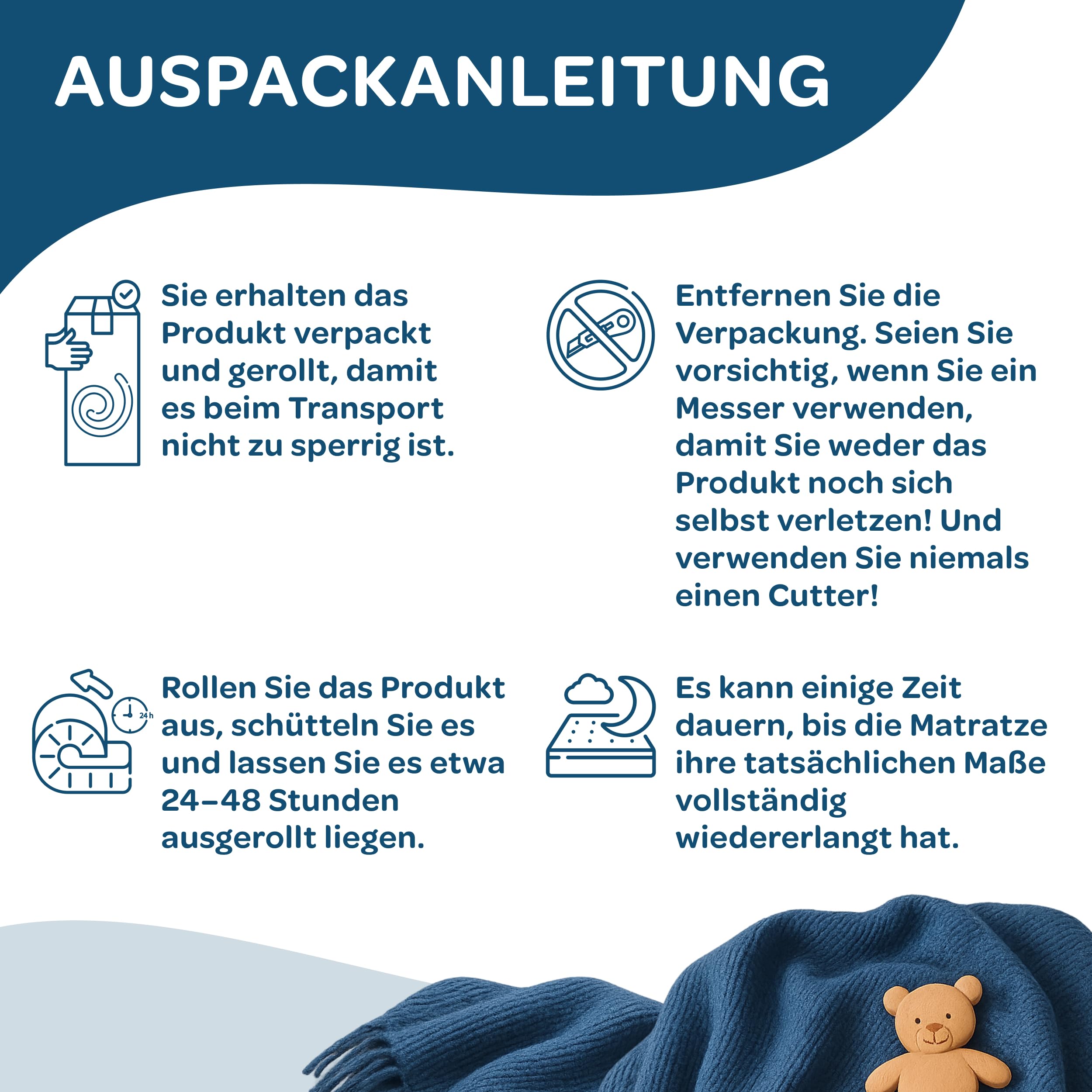 DOLCI SOGNI Matratze 60x120 cm für Babybett und Kinderbett, Atmungsaktive Babymatratze mit Aloe Vera Bezug, Oeko-TEX® & CertiPUR™, 14 cm Höhe