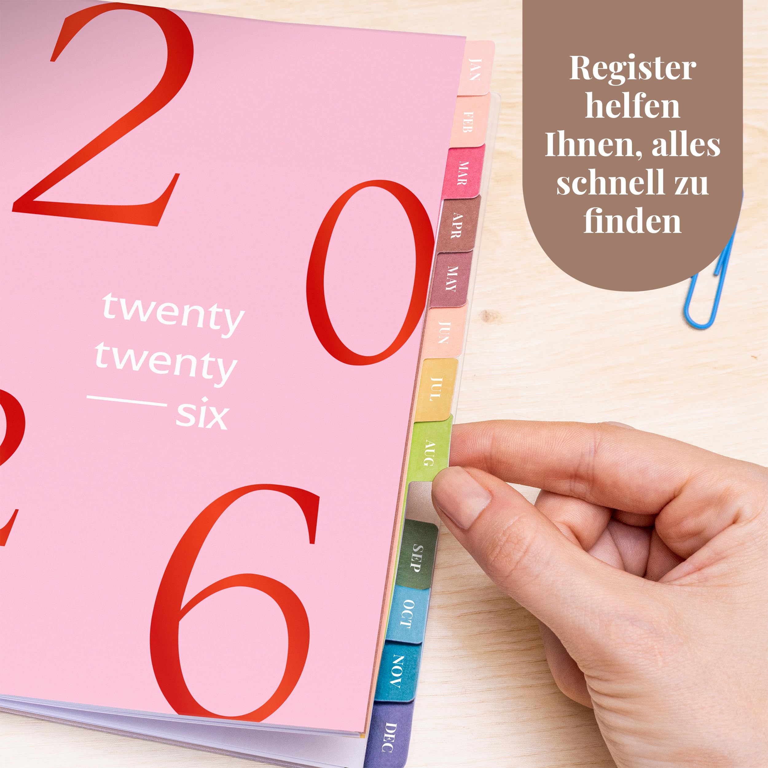 Rileys & Co 2026 pływający planer tygodniowy, tygodniowy i miesięczny, elastyczna okładka, strony na notatki, wiązanie podwójne, 20 x 15 cm, różowy, francuski