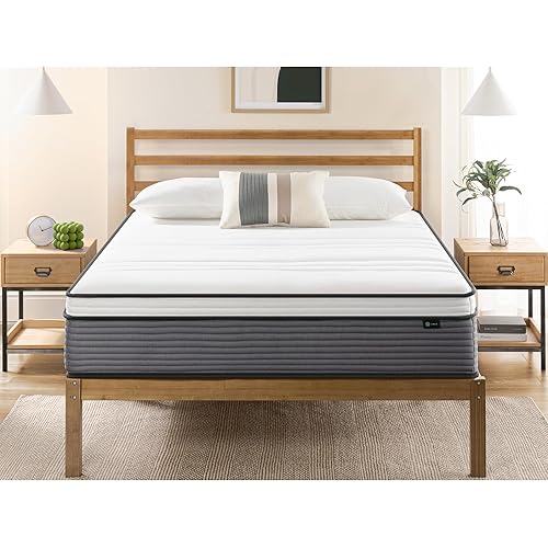 ZINUS 12 Inch True Support Hybrid Mattress [New Version], King, Fiberglass Free, Medium Feel, Motion Isolation, Certified Safe Foams & Fabric, Mattress in A Box