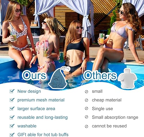 Miniatura 4 de Demissle Absorbedor de espuma para bañera de hidromasaje, esponja reutilizable absorbente de aceite, limpiador de filtro de spa para adultos y