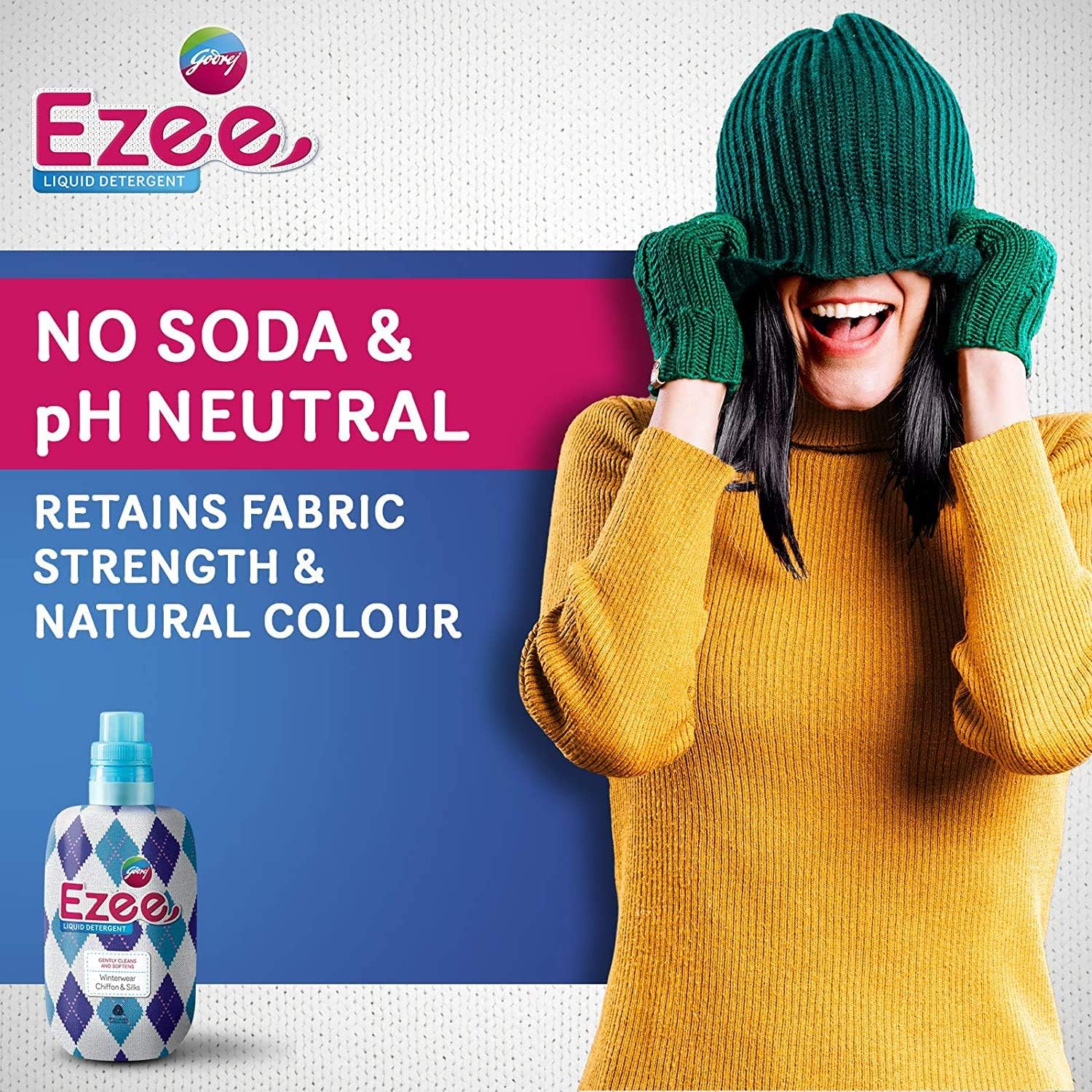 Godrej Ezee Liquid Detergent - Winterwear, Chiffon & Silks 2kgs (1 Bottle + 1 Refill)