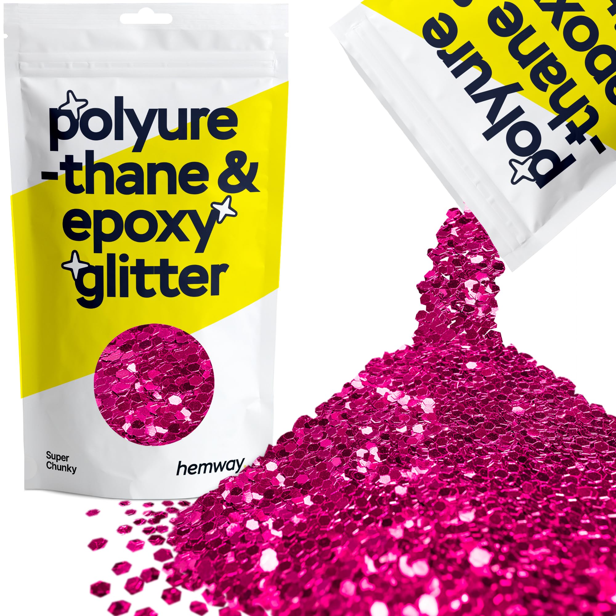 Hemway Resin Glitter Dark Rose Pink 100g Super Chunky