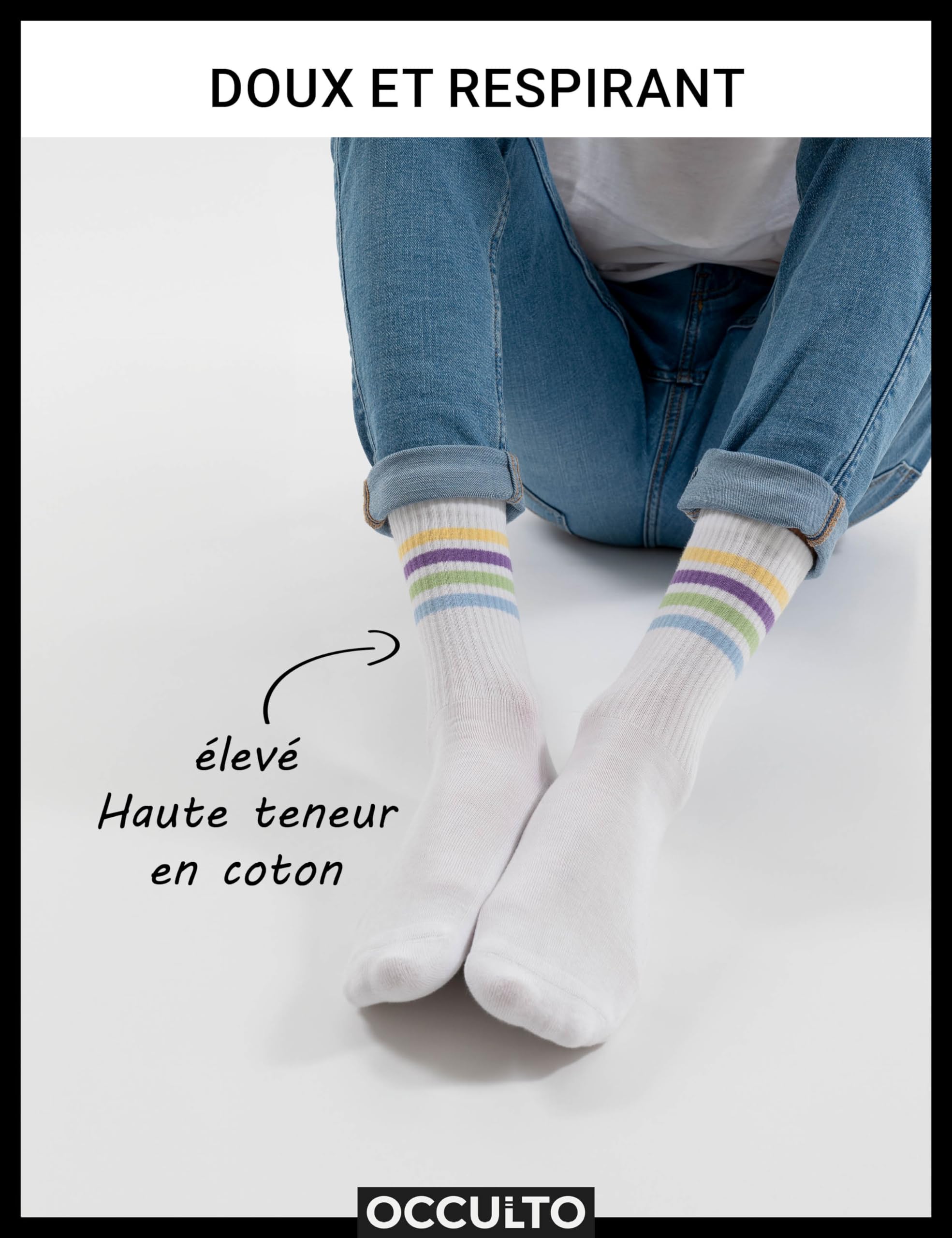 Occulto Chaussettes Sport Homme lot de 6 (modèle: Roger)