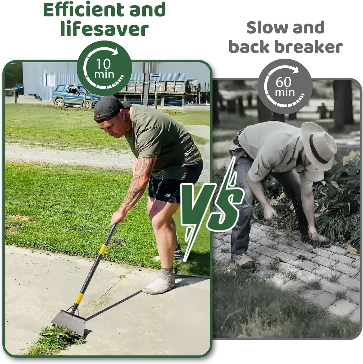 Garden Flat Shovel - Floor Scraper, 60" Multifunctional Garden Cleaning Shovels, Heavy Duty Floor Scrapers Long Handle,Metal Weeding Scraper for Lawn Edging, Snow Ice Removal,Snow Ice Scraper