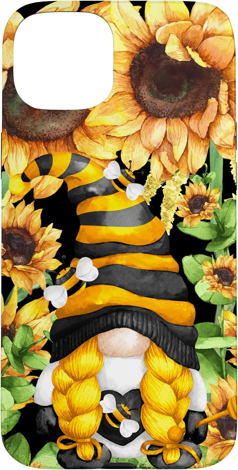 iPhone 13 Floral Summer Gnome Hippie Sunflower Decor Cute Honey Bee Case