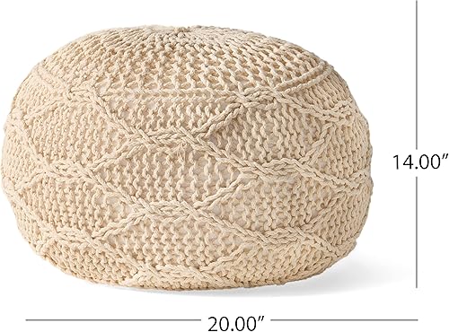 Miniatura 3 de Christopher Knight Home Morven Puf, marfil