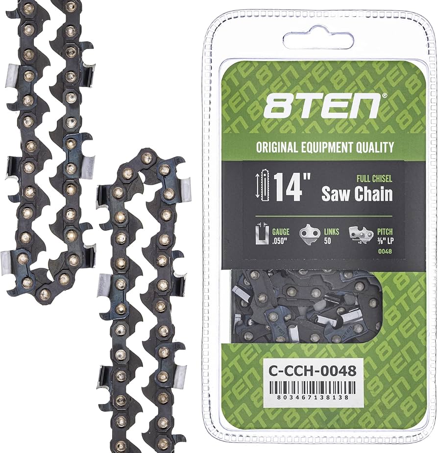 Amazon.com: 8TEN Full Chisel Chainsaw Chain 14 Inch .050 3/8 LP 50