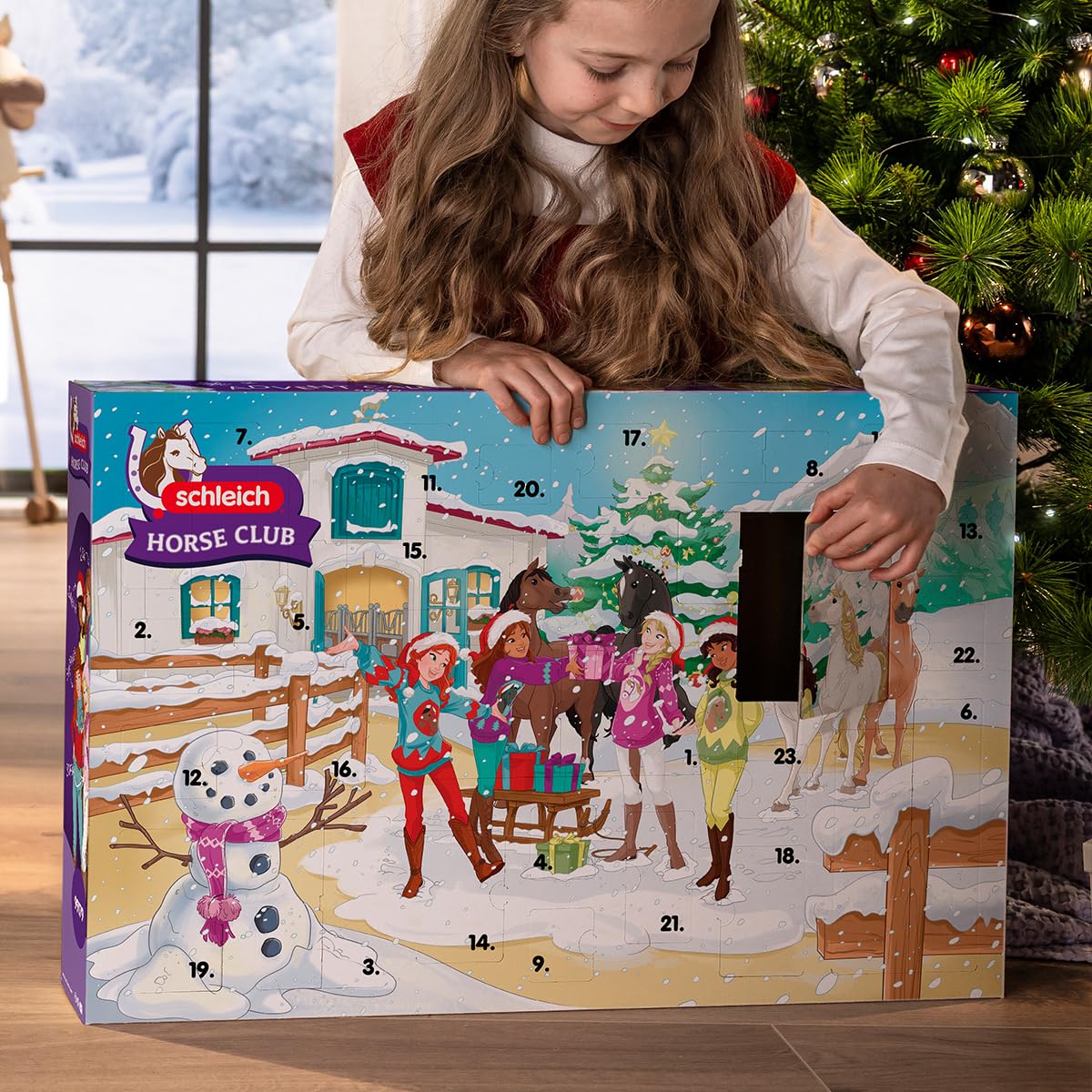 Schleich Horse Club | Gran Calendario de Adviento 2025 – Paseo navideño en Trineo 99179 | con Hannah, Sofia, Trineo, Reno y Accesorios | Idea de Regalo Ecuestre a Partir de 5 años | 31 Piezas | Con Hannah, Sofía, trineo, reno y accesorios, juguete para ca