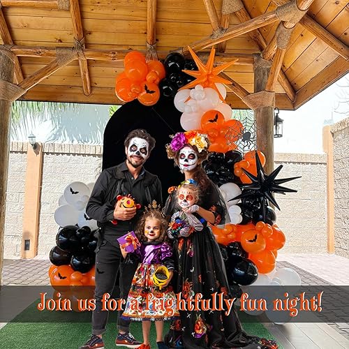 Miniatura 2 de Kozee Kit de arco de guirnalda de globos naranja y blanco de 145 piezas con globos de aluminio de mylar de estrella para hombres y niños, baby