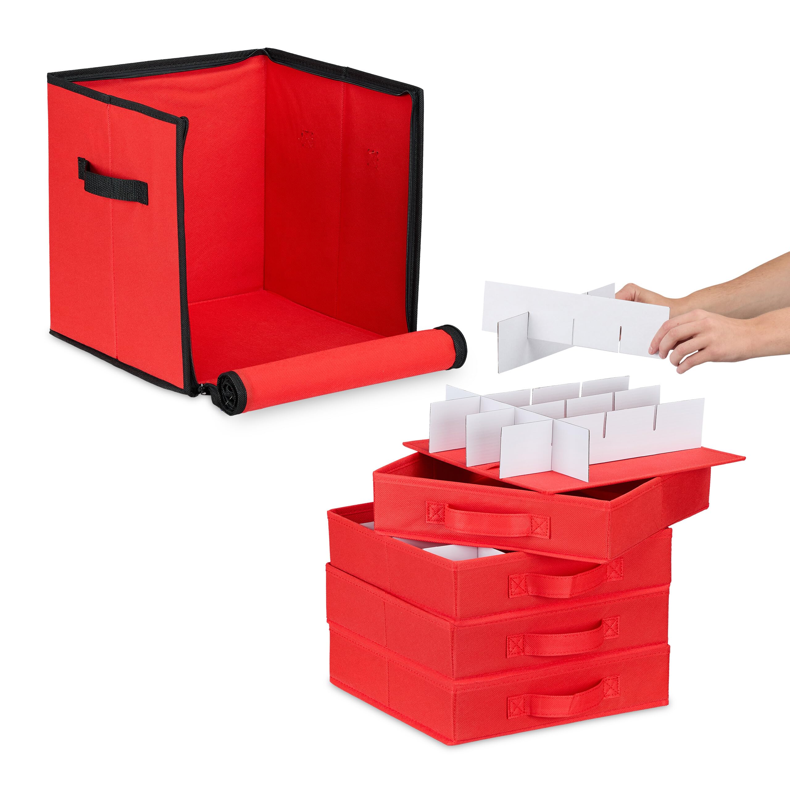 Boîte De Rangement Boules De Noël Pour 64 Boules - Boîte À Boules De Noël Transparente En