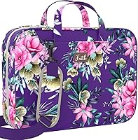 Vista 1 de DEHITE Bible Cover Case for Women – Floral Black Bible Bag Carrying Case – Messenger Bag Violeta