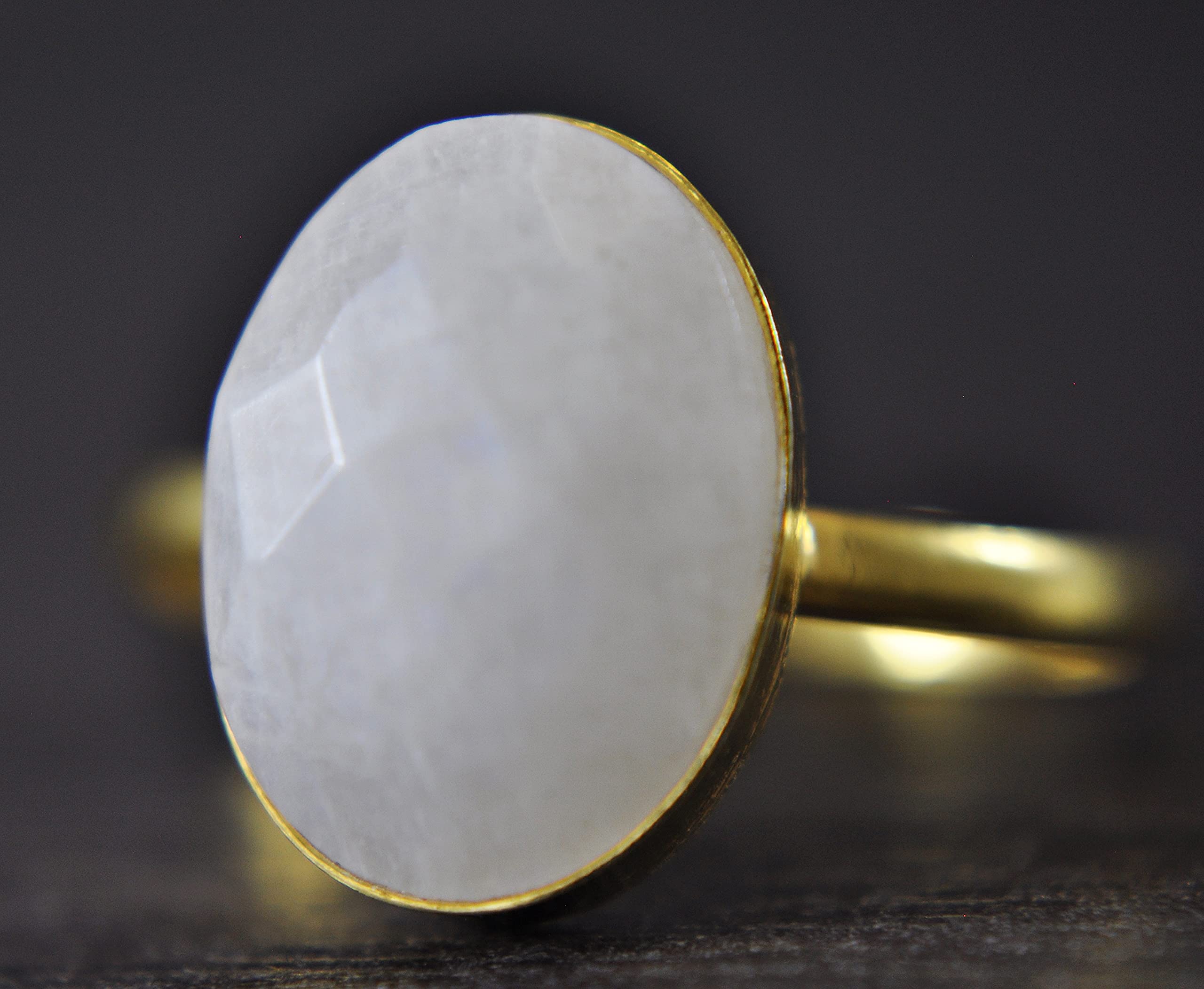 MONDSTEIN - 925 Sterling Silber - Heilstein - Kette - Gold - Weiß - Oval - Halskette mit Anhänger - Damen - Geburtstag - Silberkette - Geschenk für Sie - Schmuck Geschenk - Handmade