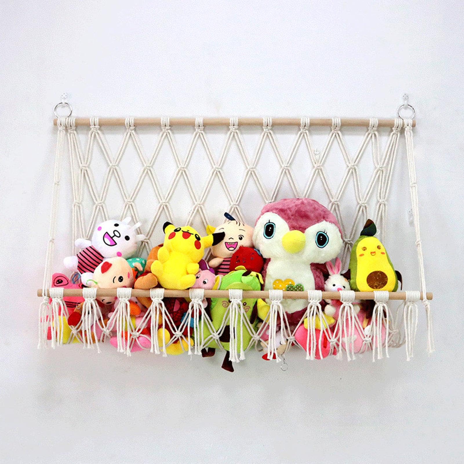 Hamaca de peluche para animales – Red de almacenamiento de pared para | juguetes, organizador de juguetes de gran capacidad | Hamaca de felpa duradera y fácil de instalar, juguetes y accesorios de