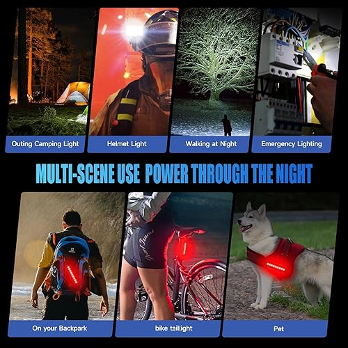 Miniatura 6 de Luces de bicicleta superbrillantes de 6 LED de 9500 lúmenes para conducción nocturna, faros delanteros de bicicleta giratorios de 360, luz de